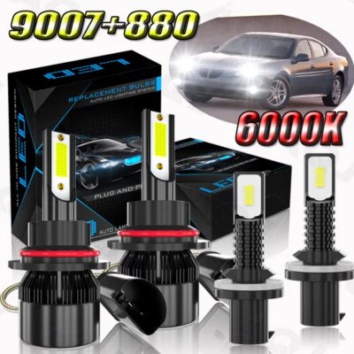 For Pontiac Grand Prix 1997-2003 4X Bright white LED Headlight + Fog Lamp Bulbs Foto 1 de 4