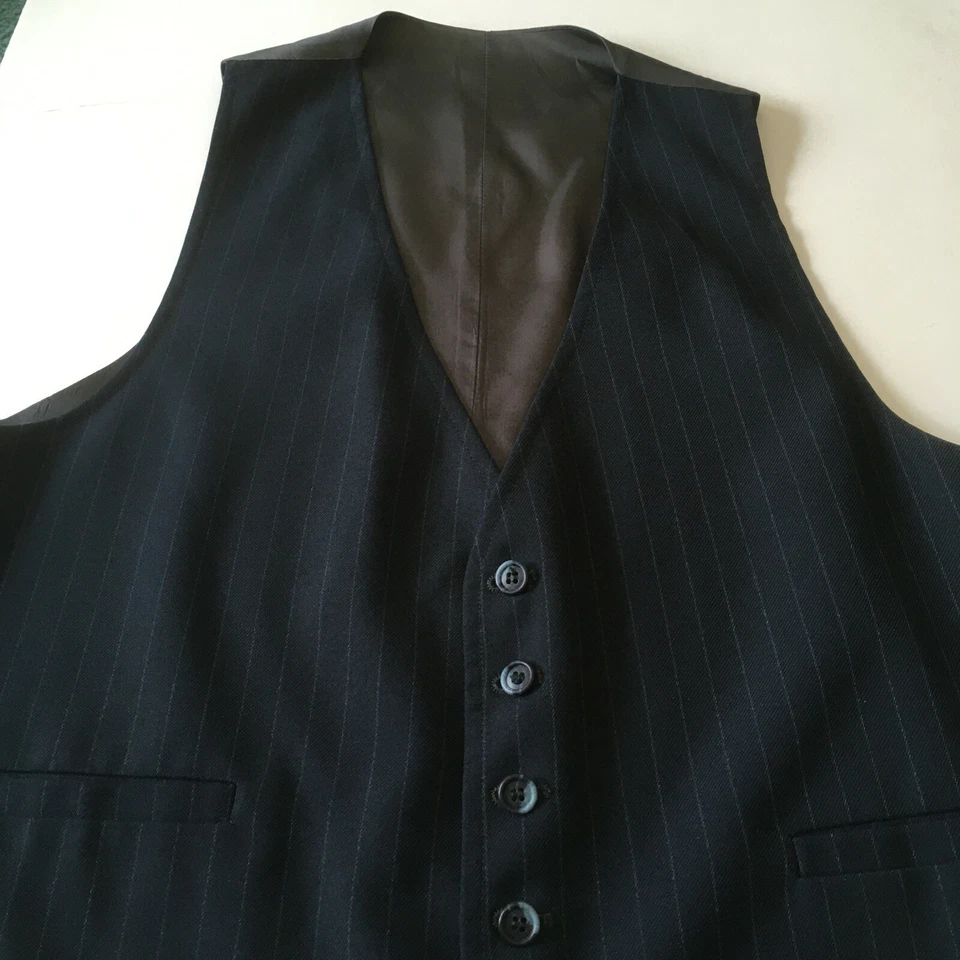 Chaleco traje vintage plástico botón delantero rayas  Foto 1 de 4