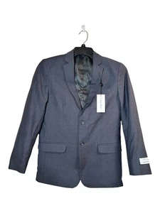 $99 Calvin Klein Boys Gray Suit Jacket Single Breasted 2 Button Size 16 Regular - Picture 1 of 19