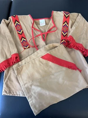 Disfraz de Halloween indio nativo americano vintage para niños - talla 4-6 hecho en Alemania Foto 1 de 3
