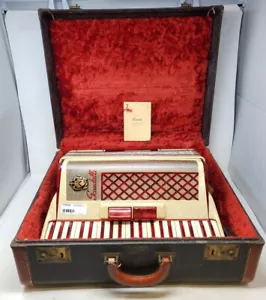 Scandalli Vintage rotes Akkordeon mit Koffer - wie besehen - Bild 1 von 18