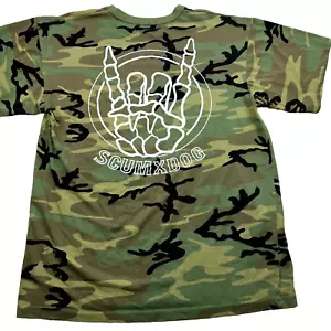 Camouflage Scumxdog Cotton Crew Neck T-Shirt Men's L Multicolor Camo Skate Punk - Picture 1 of 7