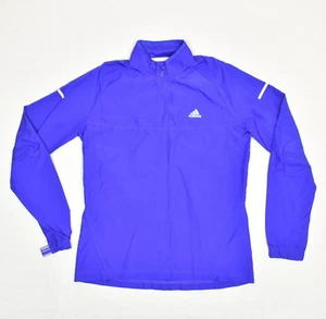 Adidas Women 1/4 Zip Pullover Polyester Blue S Running Windbreaker Climaproof - Picture 1 of 8