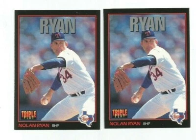 THREE (3) NOLAN RYAN (Texas Rangers) 1993 DONRUSS TRIPLE PLAY CARDS #96 - Image 1 of 2