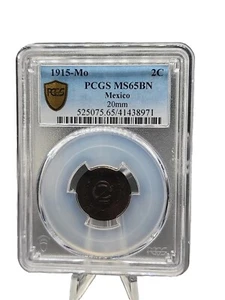 1915 2C Mexico PCGS GOLD SHIELD MS 65BN only 1 above this grade nice - Picture 1 of 4