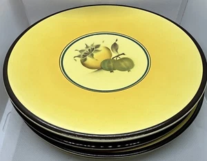 4 Aluminia Faience Royal Copenhagen Denmark Fruit Bellona Salad Plates Yellow 8” - Picture 1 of 10