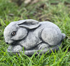 Concrete rabbit figurine Home and garden hare ornament Stone garden decoration