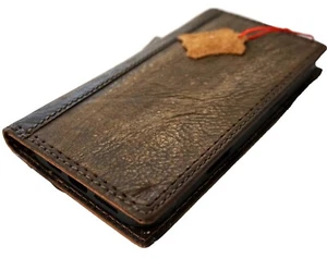 Genuine Leather case for Iphone 17 Air 14 13 16e 15 16 Pro Max Wallet Plus Sued - Picture 1 of 11