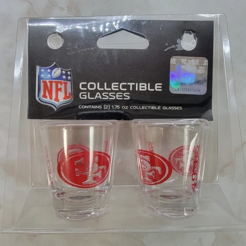 NEW 2-Piece San Francisco 49ers Shot Glasses NIB Cover