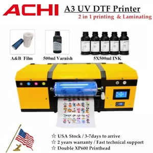 A3 UVDTF XP600 Double Head Transfer Sticker Printer & ink/Varnish/Software US - Picture 1 of 11