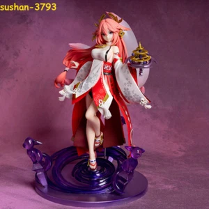 Statua Genshin Impact Figure Anime Yae Miko Cosplay PVC 24 cm Modello Da Collezione - Foto 1 di 9