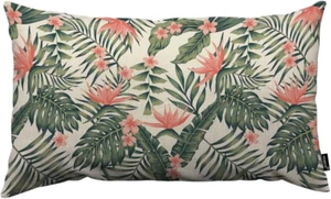 Tropic Flower Throw Pillow Cover Tropical Dark Green Leaves of Palm Trees and Fl - Picture 1 of 7