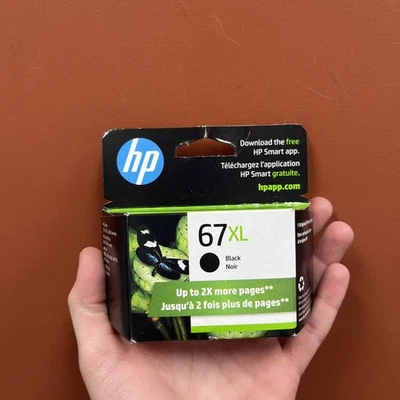 OEM HP 67XL Black Ink Cartridge 3YM57AN High Yield - Damaged BOX 2/2027 - Image 1 of 2