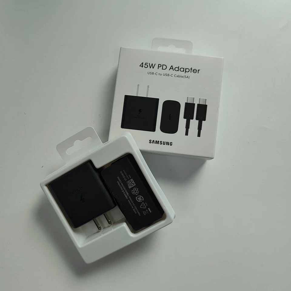 45W For Samsung Galaxy S23 22 21+ Type USB-C Super Fast Wall Charger+3.3Ft Cable - Image 1 of 4