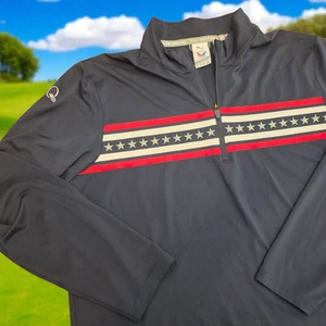 QUAIL HOLLOW Puma Volition America Stars Rayas 1/4 Cremallera Golf Chaqueta Pullover-L - Imagen 1 de 10