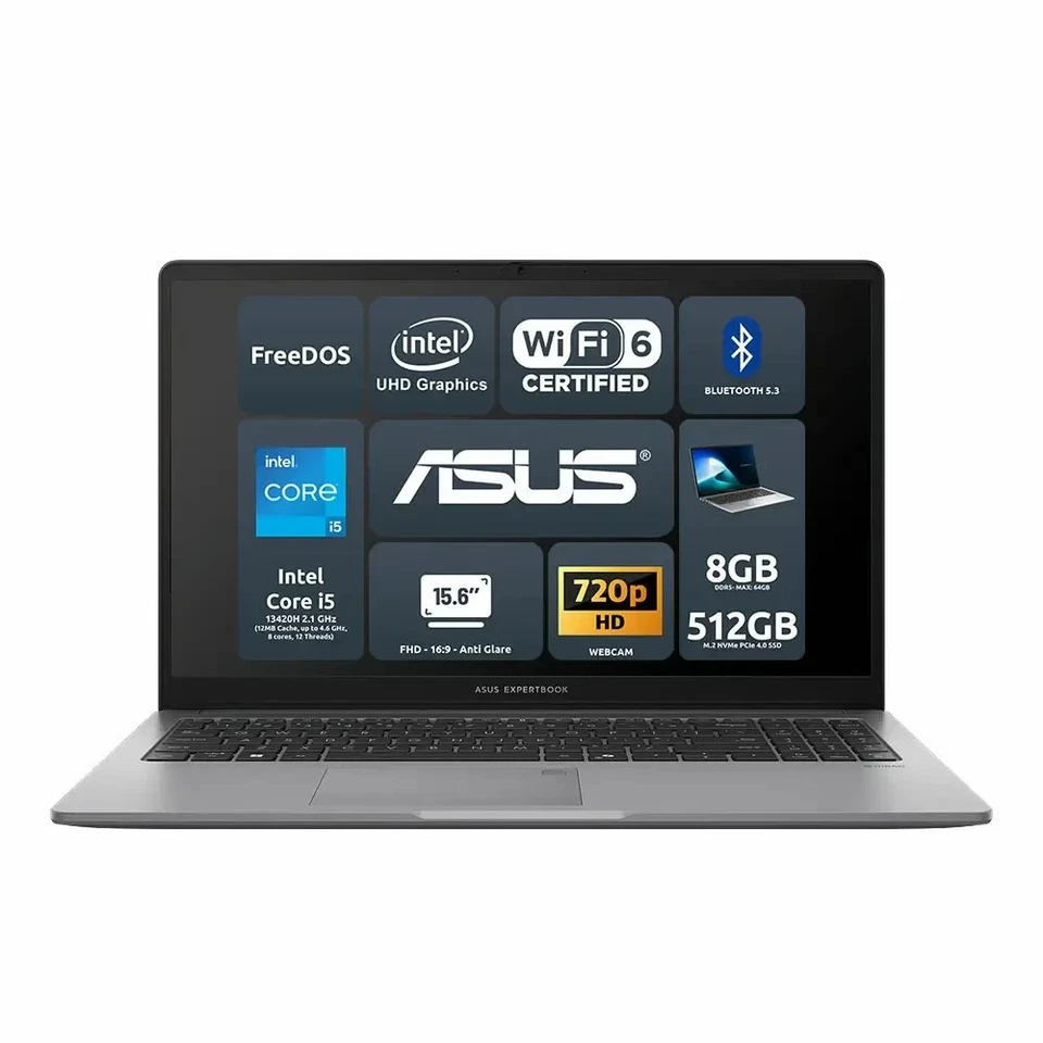 ASUS NOTEBOOK EXPERTBOOK P1 P1503CVA-NJ0604 i5-13420H/8GB/512GBSSD/FREEDOS - Immagine 1 di 4