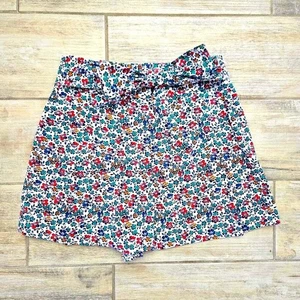 J. Crew Floral Print Bow Tie Waist Shorts Women's Coquette Garden Lightweight 4 - Picture 1 of 6