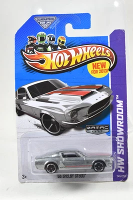 Hot Wheels Showroom ZAMAC 1968 Shelby GT500 w/ Red Stripes 2013 New Model 1/64 - Image 1 of 4