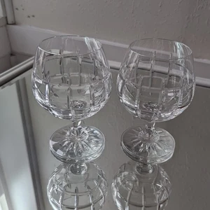 Kristall Brandy Schnaps Glas Kelch Tartan Schliff Vintage Barware Mid Century - Bild 1 von 12