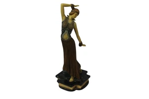 Art Deco Style Dancing Woman Figurine On Marble Plinth - Picture 1 of 5