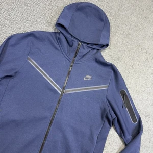 Nike Tech Fleece Zip Hoodie Mens Large Midnight Navy Blue CU4489 410 Sportswear - Picture 1 of 10
