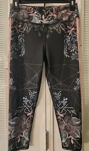 Leggings Evolution and Creation Cortos al Tobillo Floral Negro Rosa Medianos - Imagen 1 de 5