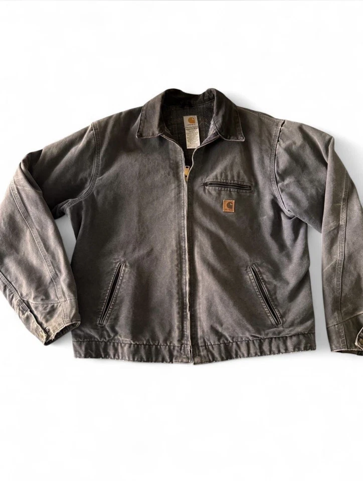 Vintage Carhartt Detroit Jacket 90s J97 PTL Lined Grey X-Large Tall - Image 1 of 4