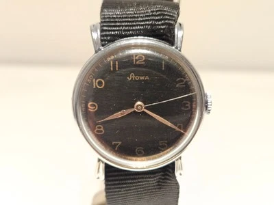 VINTAGE RARE WW2 MILITARY STYLE 33mm CHROMED MEN'S MECHANICAL WATCH "STOWA" - Image 1 of 4