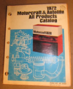 Libro de catálogo manual de piezas Motorcraft & Autolite 1972 todos los productos - Imagen 1 de 1