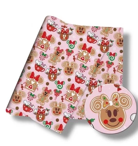 Galleta Ratón Pan Jengibre Rosa Navidad Mickey Tela Algodón Poliéster 50x145CM - Imagen 1 de 1