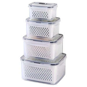 4er Pack Boxe Kühlschrank Obst-Gemüse Aufbewahrungsbehälter Outdoor-Picknick Box - Bild 1 von 6