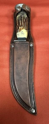 Vintage Tramontina Sport Hunting Knife w/ Sheath Made in brazil 5" blade 9" - Image 1 of 4