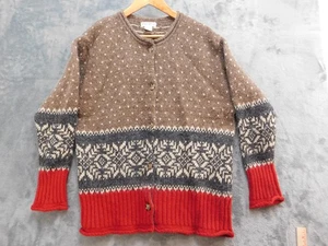 Vintage Eddie Bauer Sweater Mens XL Wool Alpaca Nordic Cardigan 90s - Picture 1 of 11
