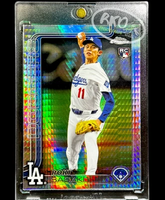 Tarjeta de inversión Roki Sasaki RARA NOVATO HIPER REFRACTOR TOPPS DODGERS COMO NUEVA Foto 1 de 4