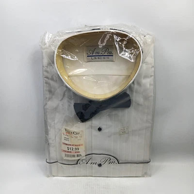 Camisa de esmoquin blanca para hombre con pajarita, catering/formal, talla grande (16-16,5) 32/33 Foto 1 de 4