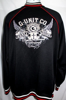 Men's G Unit Vtg Heavy Weight Black 50 Cent Full Zip Varsity Jacket Hip Hop 2XL - Image 1 of 4