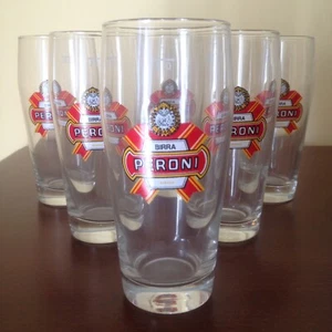 PERONI 6 BICCHIERI 0,3 L BIRRA PUBBLICITA BAR VINTAGE MAI UTILIZZATI NUOVO - Foto 1 di 6