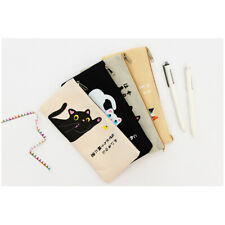 Japanese Kitten Cats Cute Canvas Pencil Cases Cosmetics Make Up Bags Pen Pouches
