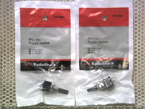 (2)Radio Shack 275-0663 DPDT Mini Maintained Toggle Switch 6A@125VAC 3A@250VAC - Picture 1 of 4