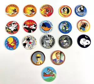 Lot Of 18 Pogs Milk Caps Vintage 1995 Looney Tunes, Power Rangers, Snoopy & More - Picture 1 of 15