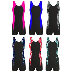 Girl's Kids Swimming UPF 50+ Costume Athletic Keyhole Back Swimsuit Rashguard UK - Picture 1 of 59