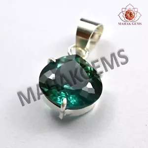 Certified 27 CT Natural Parti Sapphire Loose Gemstone 925 Solid Silver Pendant - Picture 1 of 9