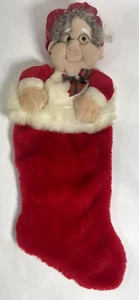 WEIHNACHTSSTRUMPF MRS CLAUS 3D Kunstfell Oma Urlaub Dekor schwer zu finden EUC - Bild 1 von 10