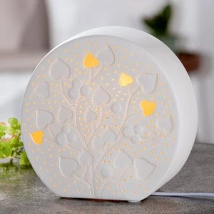 Leuchte Porzellan Herzen Tischleuchte Herz-Baum H 19cm L 19cm  Gilde - Bild 1 von 1