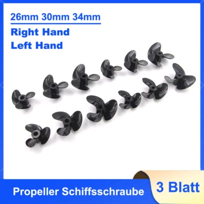 3 Blatt Nylon Kunststoff Propeller Schiffsschraube 26mm-34mm Für RC Boot Modell - Bild 1 von 4