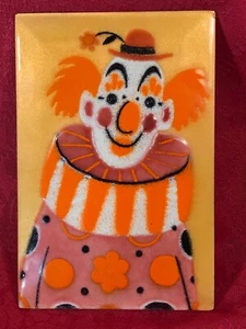 Mid Century Modern Original Kunst Emaille Plakette Abstrakt Portrait Clown Vintage  - Bild 1 von 9