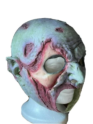 Halloween Green Ghoul ZOMBIE Latex Mask Hand Painted Mexico Ghoulish Production  - Image 1 of 4