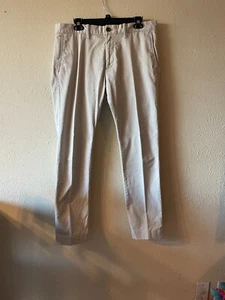 Pantalones chinos J Crew para hombre 33Wx30L flexibles ajustados caqui pierna recta algodón frente plano - Imagen 1 de 16