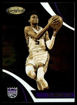 2018-19 Panini Certified Gold Team De'Aaron Fox Sacramento Kings #GT-5 - Image 1 of 2