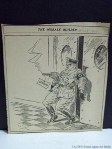 Recorte de periódico antinazi de la Segunda Guerra Mundial 1944 Gestapo Himmler controla dibujos animados de Hitler - Imagen 1 de 3